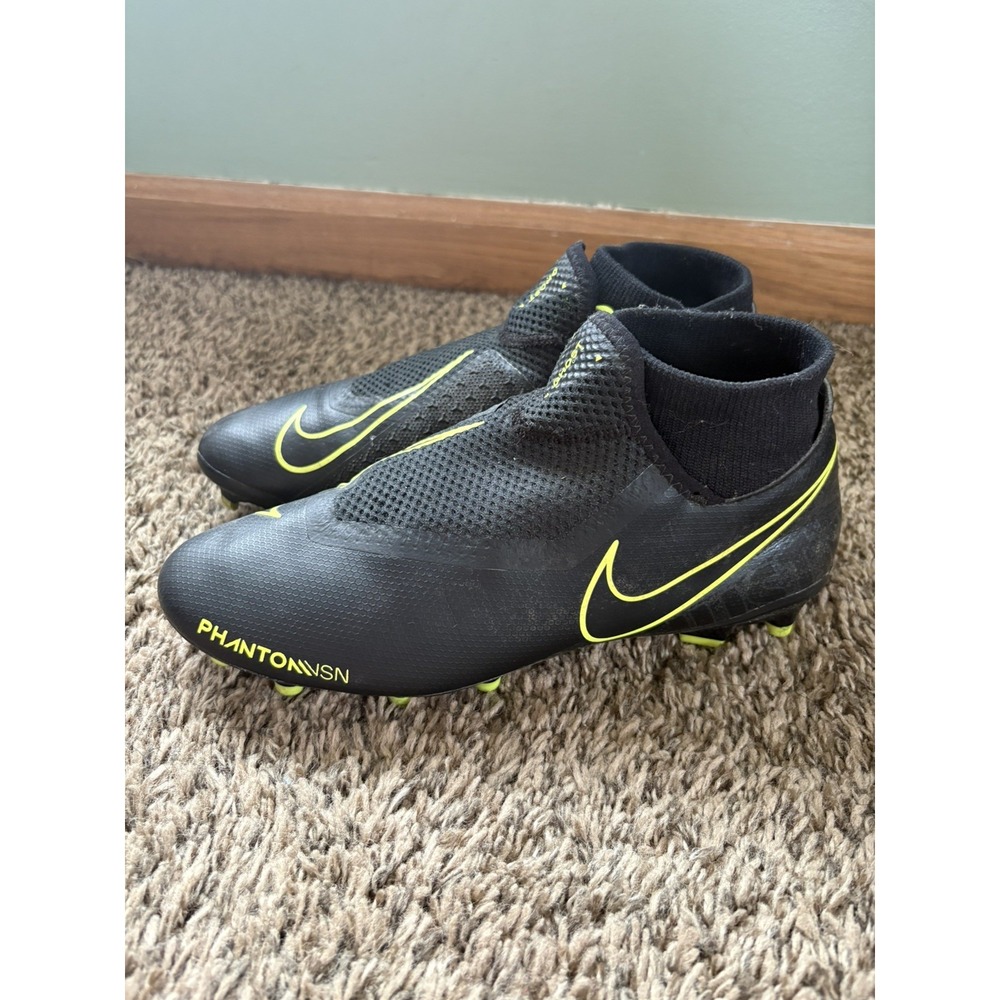 Nike Phantom VSN Ghost Lace Soccer Cleats Black Volt Men's Size 8